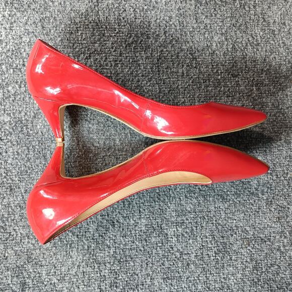 Coach Red Patent Leather Heels Women Size 11 Pointed Toe Low Heel - Picture 5 of 9